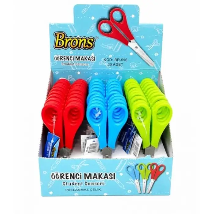 Brons Öğrenci Makası Cetvelli