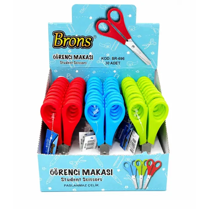 Brons Öğrenci Makası Cetvelli