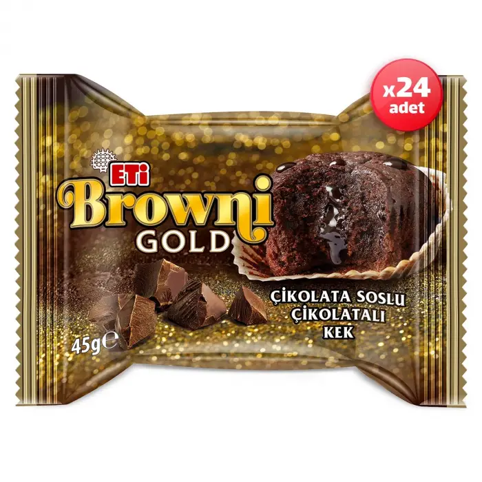 Browni Gold Çikolata Soslu Kek 45 g x 24 Adet