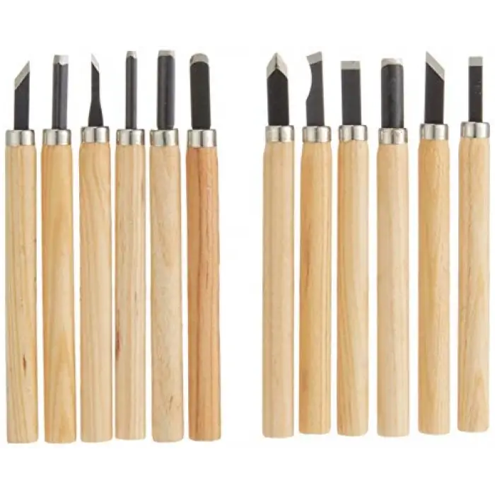 Brüder Oyma Bıçağı Seti, 12 Parça, M 690-12, Bej