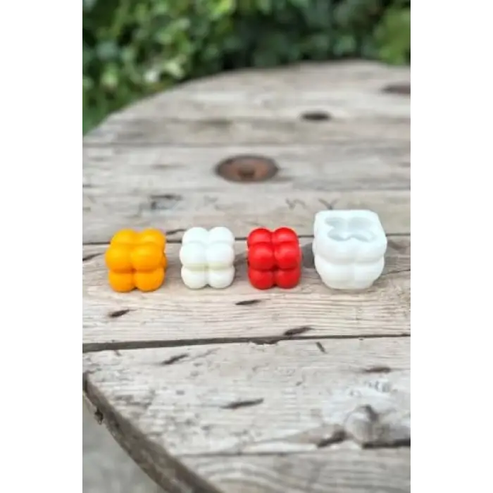 Bubble Küp Mini Tekli Mum Kalıbı (Silikon) 1 Adet