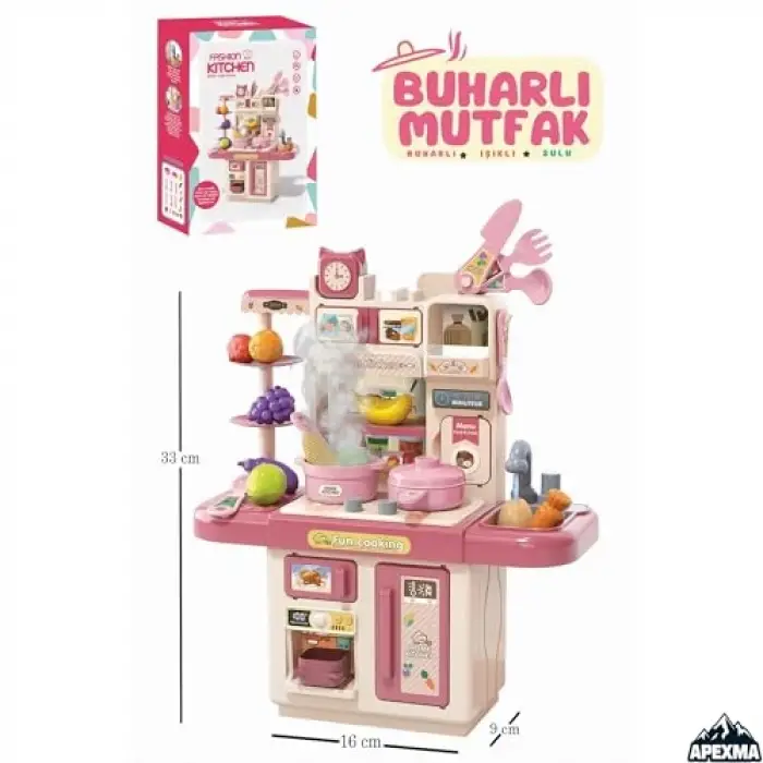 Buharlı Gerçek Su Akan Eğitici Mini Mutfak Seti