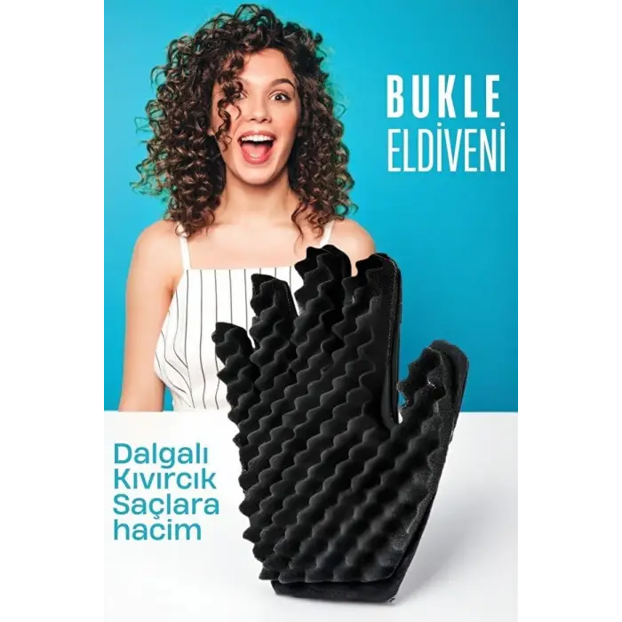 Bukle Eldiveni Dalgalı Kıvırcık Saçlara Bakım Eldiveni 721592