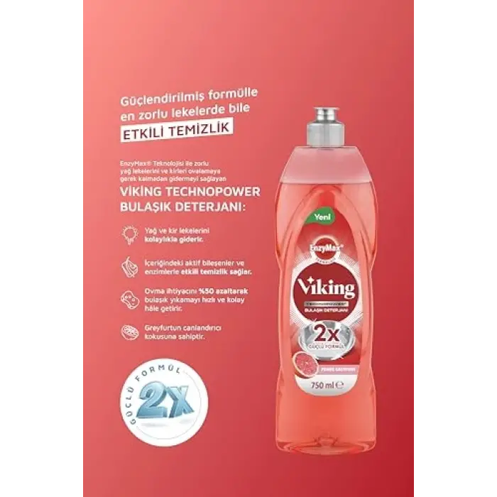 Bulaşık Deterjanı Pembe Greyfurt 750 ml
