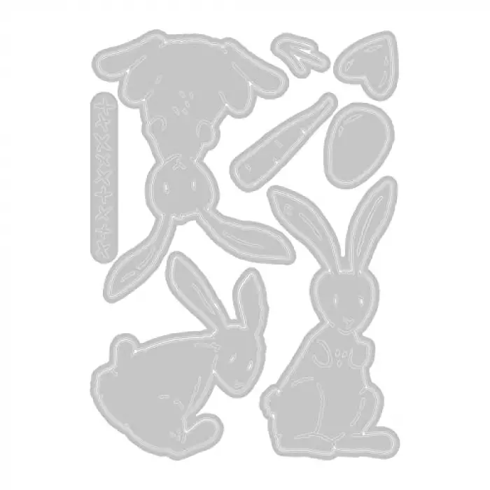 Bunny Stitch Tim Holtz Damga Kalıbı, 15 Parçalı Set