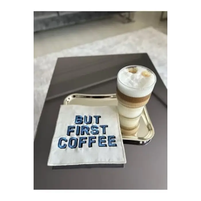But First Coffee Desenli Kokteyl Peçete