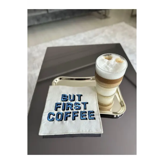 But First Coffee Desenli Kokteyl Peçete