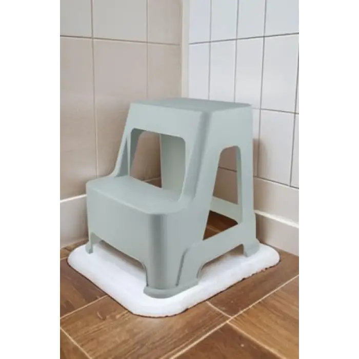 Buz gri 2 basamaklı mutfak ve banyo taburesi