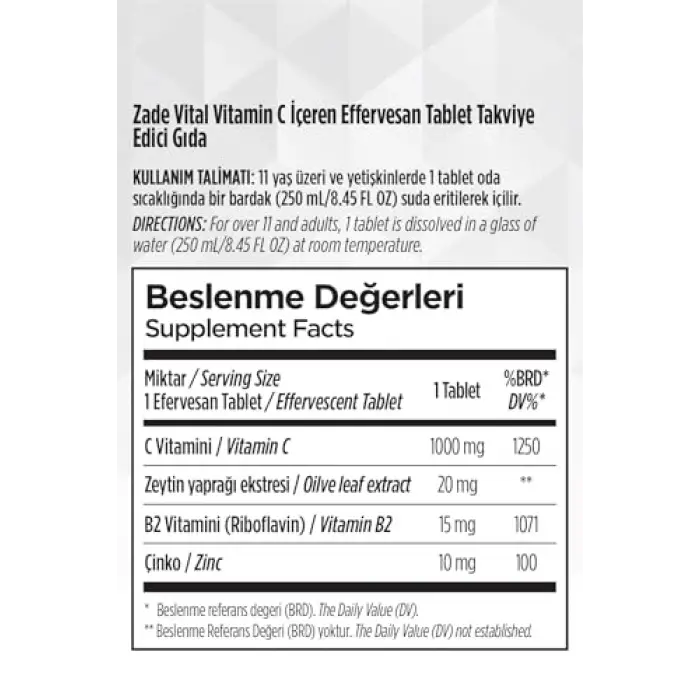C Vitamini 20 Efervesan Kapsül (1 x 20 Adet)