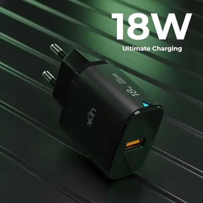 C304 18W QC3.0 USB Şarj Adaptörü, Siyah