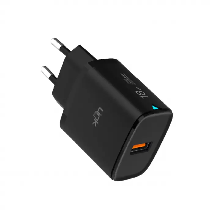 C304 18W QC3.0 USB Şarj Adaptörü, Siyah