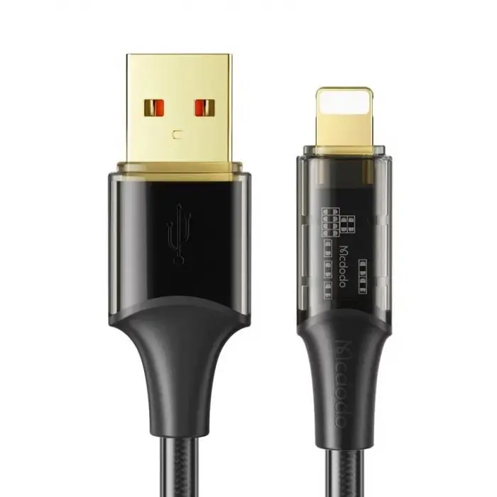 CA-2080 Ligtning 3A Şeffaf Başlıklı Hızlı Data ve Şarj Kablosu