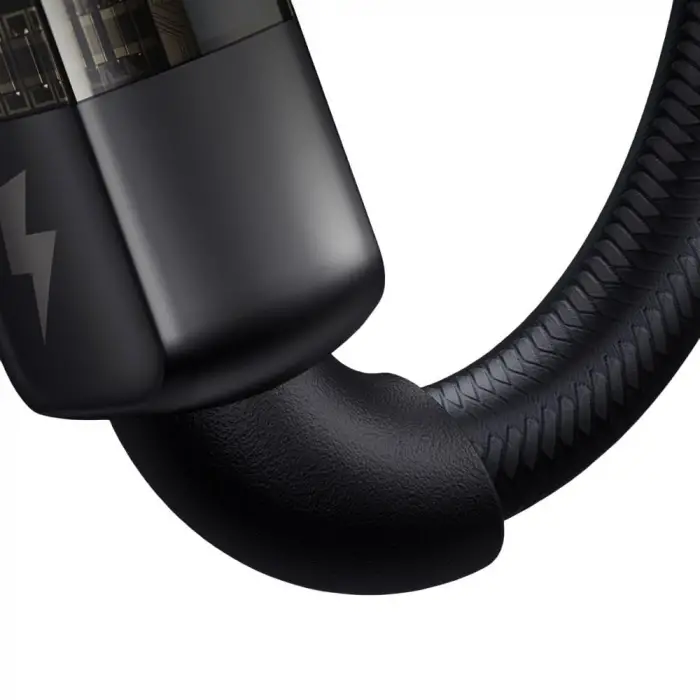 Ca-2840 Type-C To Type-C 100W LED Işıklı Power Off Hızlı Data Şarj Kablosu 1.2M Siyah