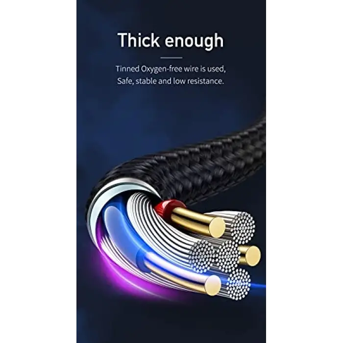 CA-6960 3in1 Lightning-Micro-Type-C Şarj Kablosu 3A 1.2m Siyah