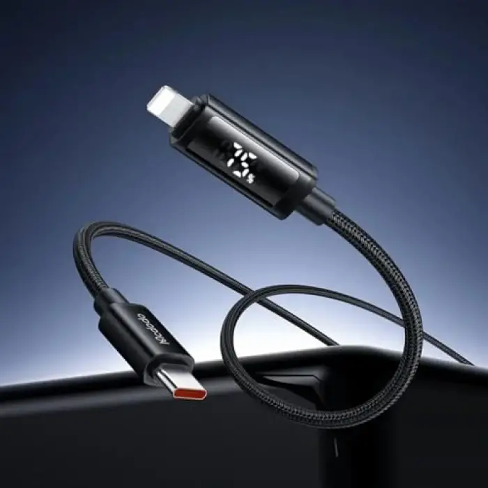 CA-7990 Type-C TO Lıghtnıng 36W Çift LED Ekranlı Kablo