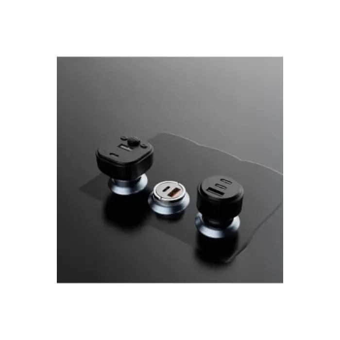 CA60 Mini Araç Şarj Aleti, Dual Type-C + USB-A, PD 45W, Gümüş