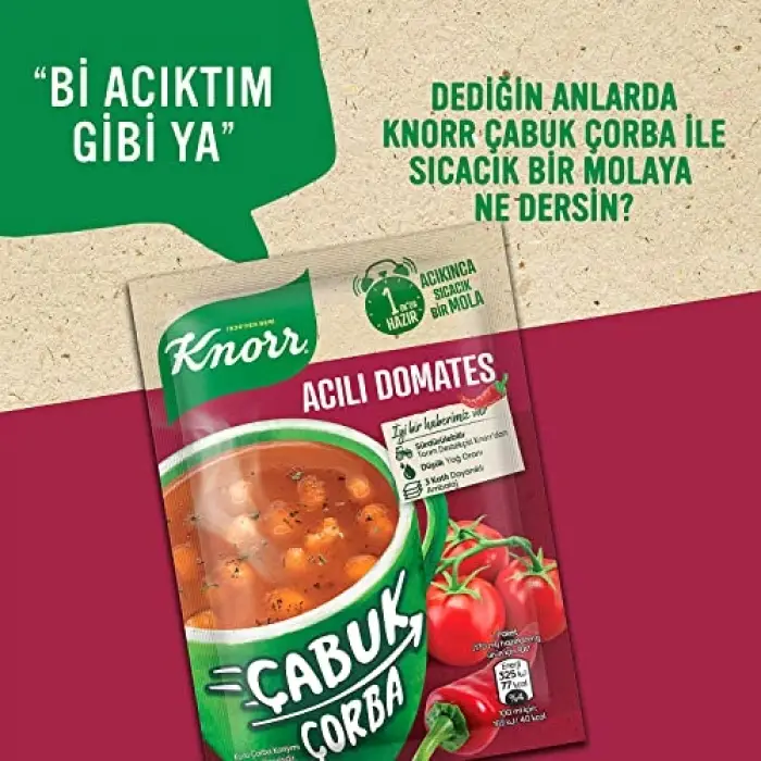 Çabuk Çorba Acılı Domates 22 g