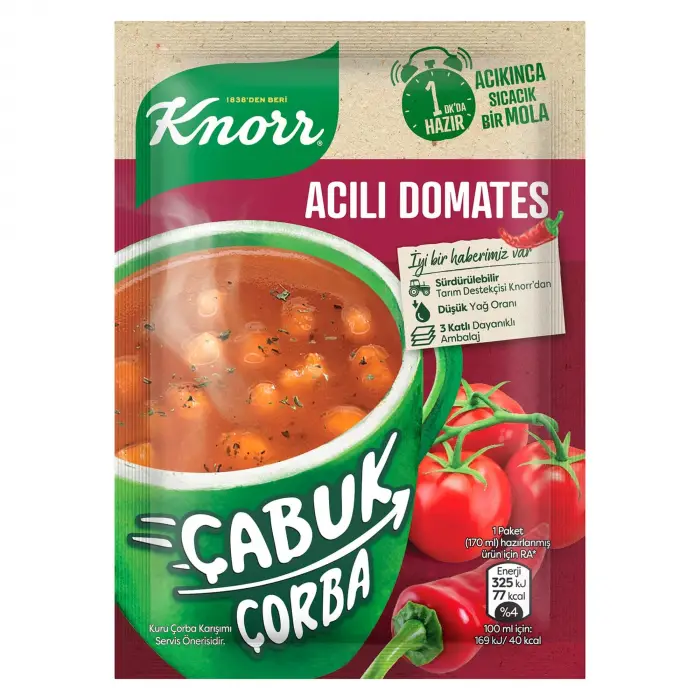 Çabuk Çorba Acılı Domates 22 g