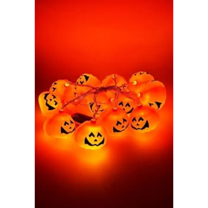 Cadılar Bayramı Halloween Pilli Balkabağı Led 12 li