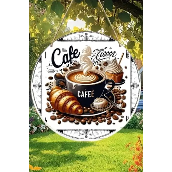 Café Temalı Tatlı Karşılama MDF Kapı Panosu – 20 cm | Kahve & Tatlı Detaylı Dekor KS003