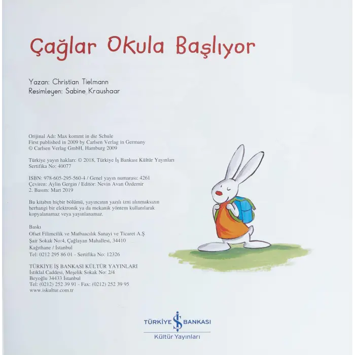 Çağlar Okula Başlıyor: İlk Okuma Kitabım
