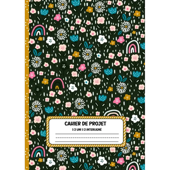 Cahier De Projet 1/2 Uni 1/2 Interligné Pointillé: Format A4/100 pages, idéal pour les ateliers décriture à lécole primaire au Québec, au Canada. (French Edition)