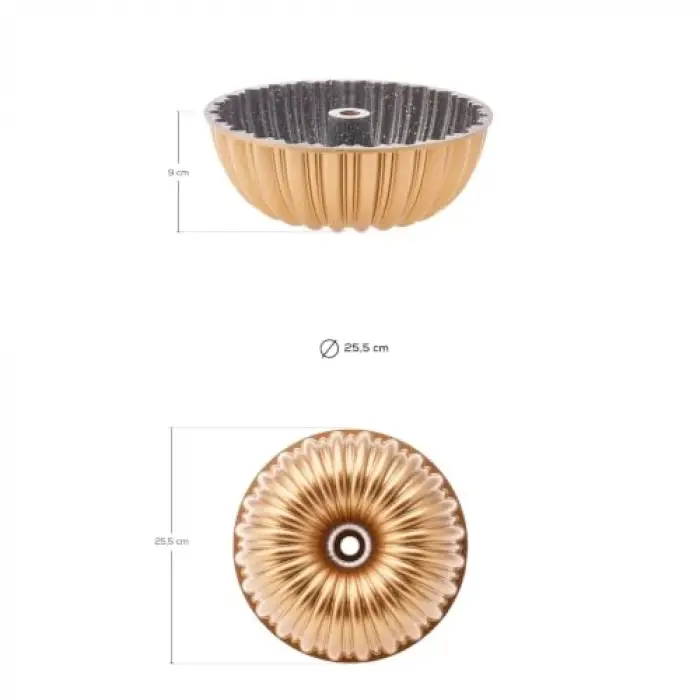 Cake Pro Dilimli Gold Döküm Kek Kalıbı