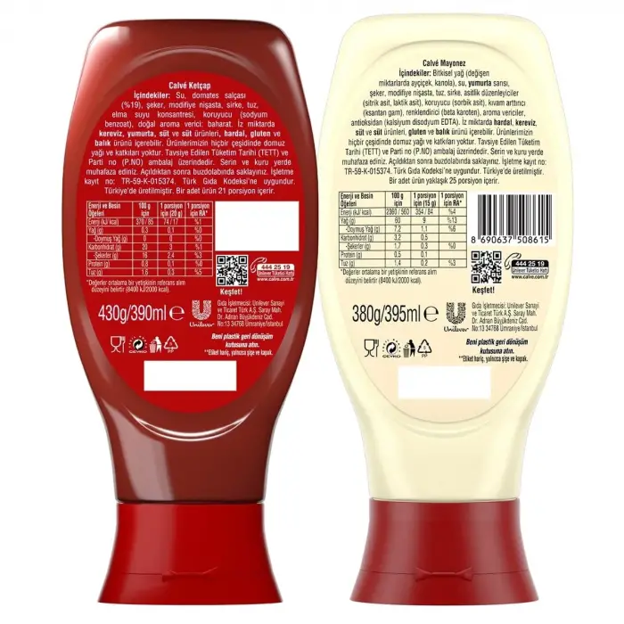 Calve Ketçap Mayonez Orta Set 810 g
