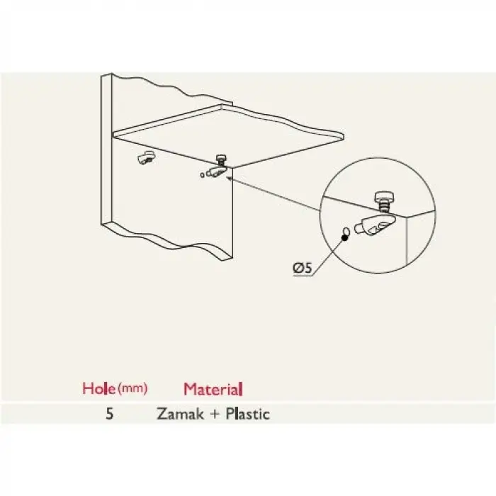 Cam Raf Pimi Vantuzlu, 5 mm, 4 Adet
