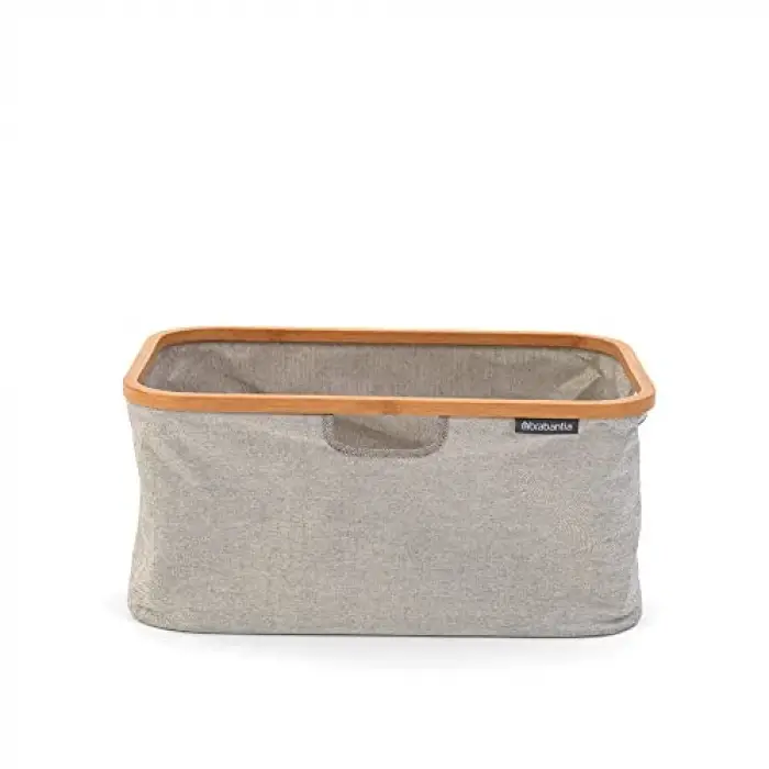 Çamaşır Sepeti, Bambu, 40 L, Gri