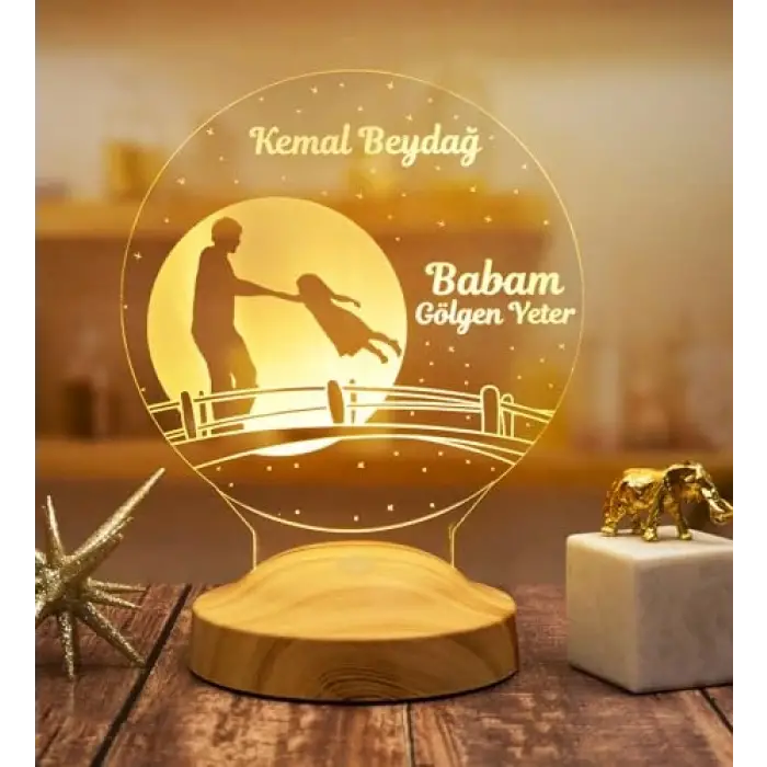 Canım Babam Kız Figürlü LED Lamba