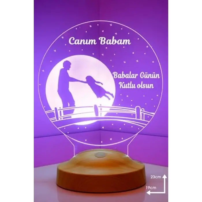 Canım Babam Kız Figürlü LED Lamba