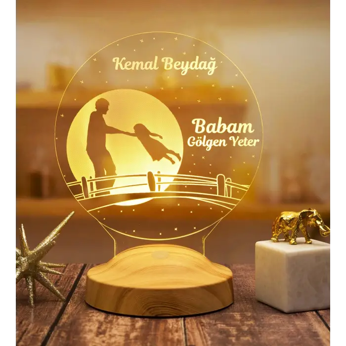 Canım Babam Kız Figürlü LED Lamba