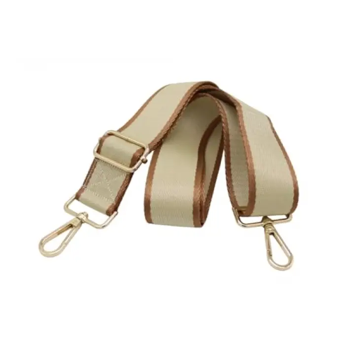 Çanta, taba-krem polyester ayarlanabilir askısı 4 cm x 120