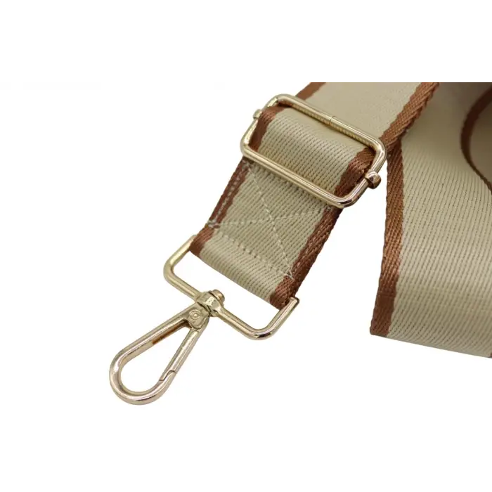Çanta, taba-krem polyester ayarlanabilir askısı 4 cm x 120