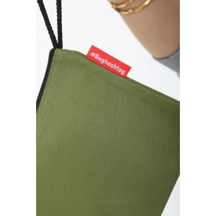 Çanta, Yeşil Clutch Bez