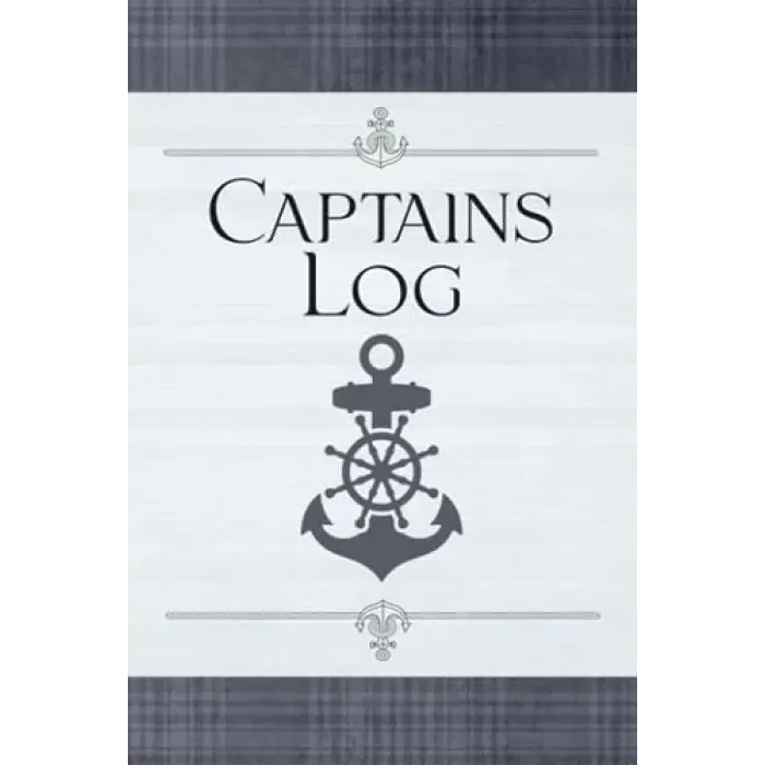 Captains Log: Boating Logbook | Track Boat, Captain, Engine Hours, Fuel, Location, Date, Time, Crew Information, and Other Important Information - Gray Plaid Cover Design
