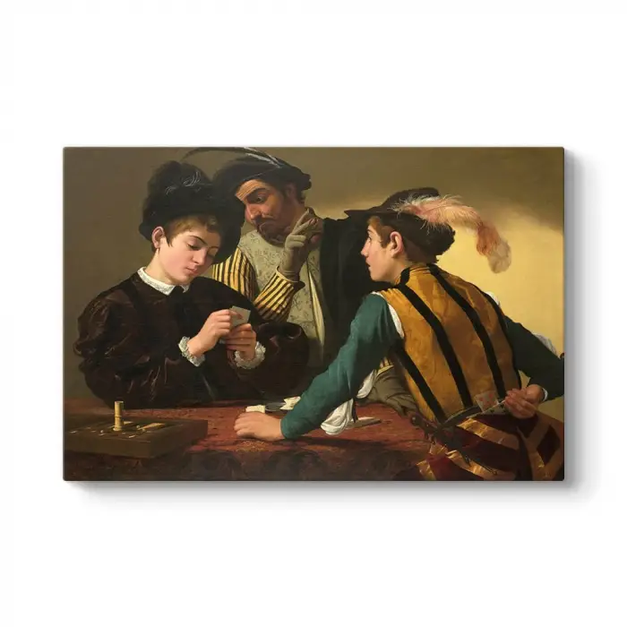 Caravaggio - Hilekarlar Kanvas Tablo 60 x 40