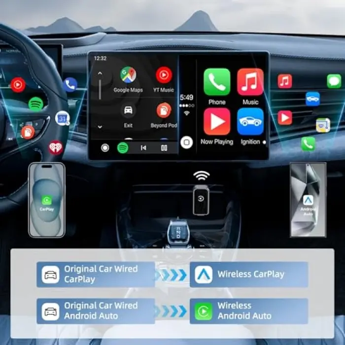 CarPlay ve Android Auto Kablosuz Multimedya Adaptörü Cps