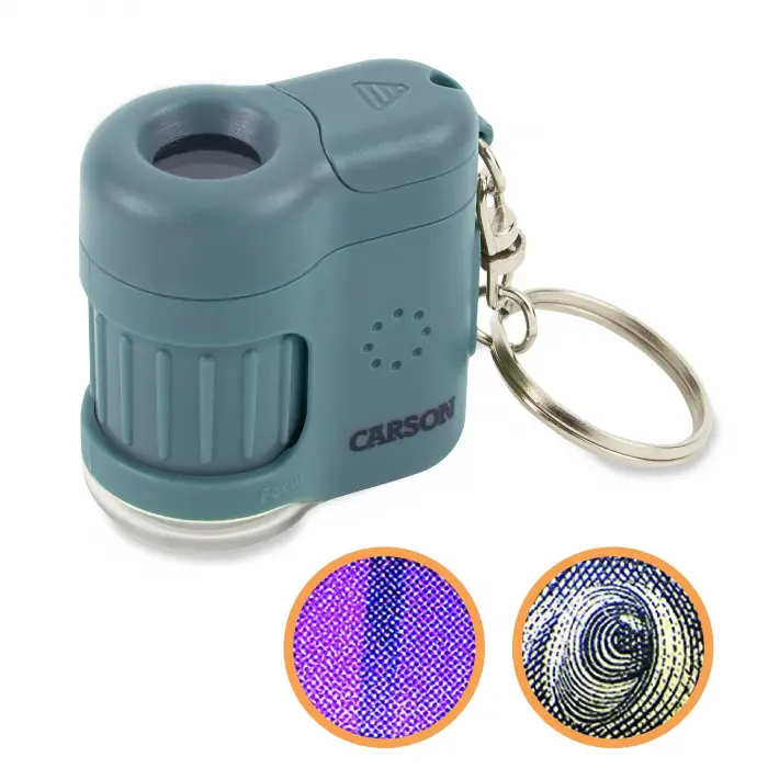 Carson MM-280B MicroMini™ Cep Mikroskobu Anahtarlık, Mavi