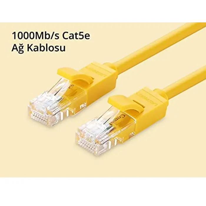 CAT5e Ethernet Kablosu, 1 Metre, Sarı