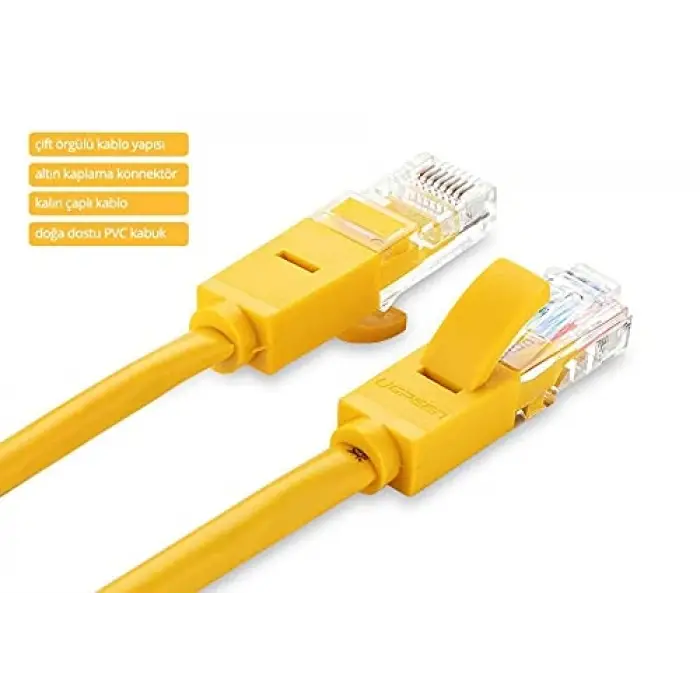CAT5e Ethernet Kablosu, 1 Metre, Sarı