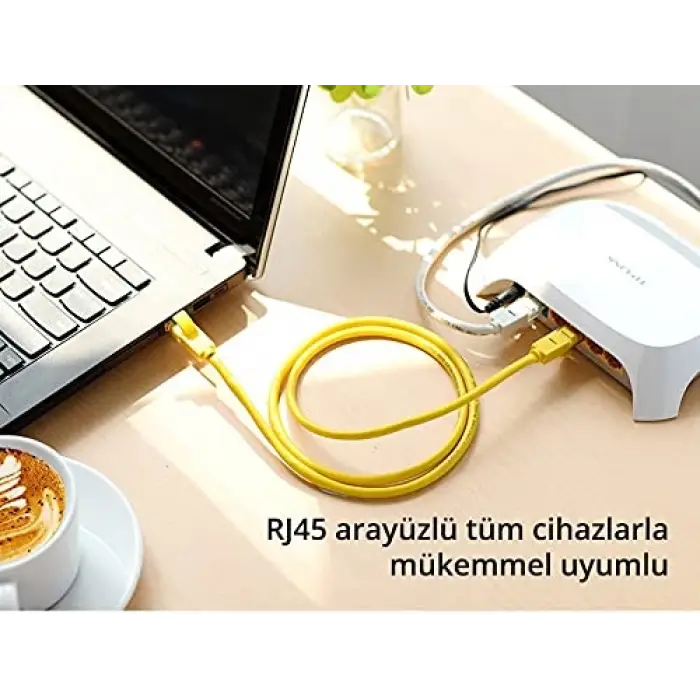CAT5e Ethernet Kablosu, 1 Metre, Sarı