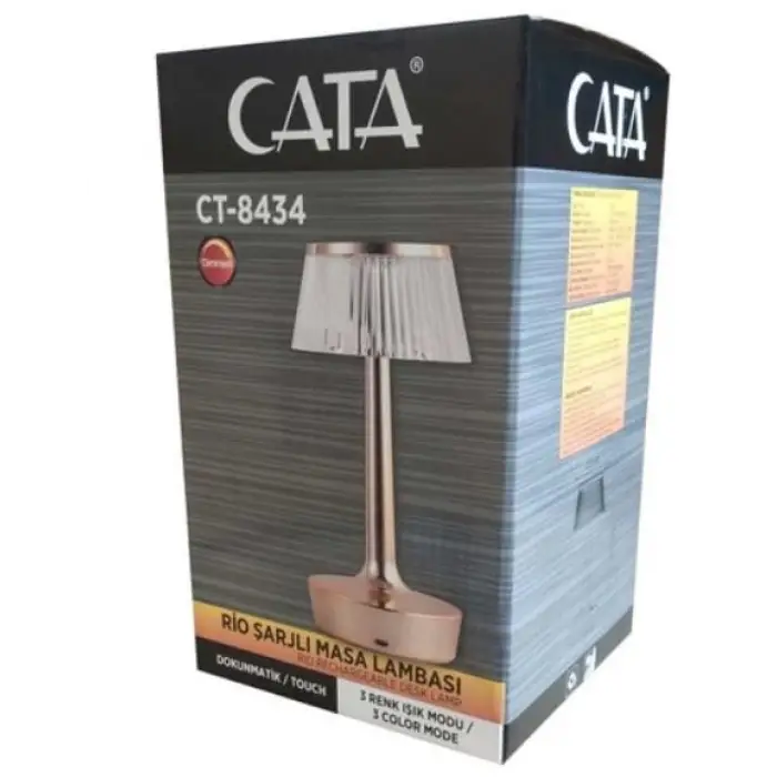 Cata Rio Şarjlı Masa Lambası CT-8434 Tek Anahtarla 3 Renk