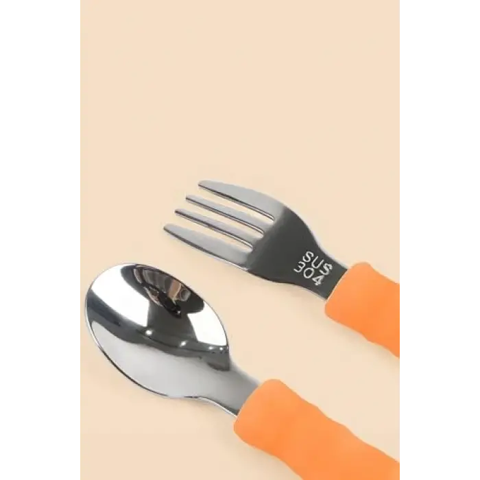 Çatal, 304 Çelik Turuncu Bebek Kaşık ve Set cin930tr