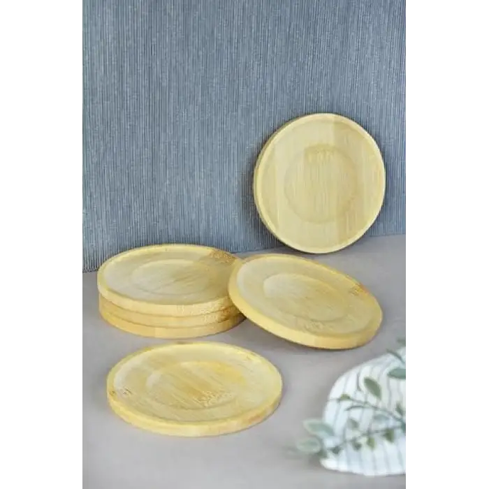 Çay Bardağı, Bambu Serisi 10 cm Genişlikte Yuvarlak 6lı Altlığı