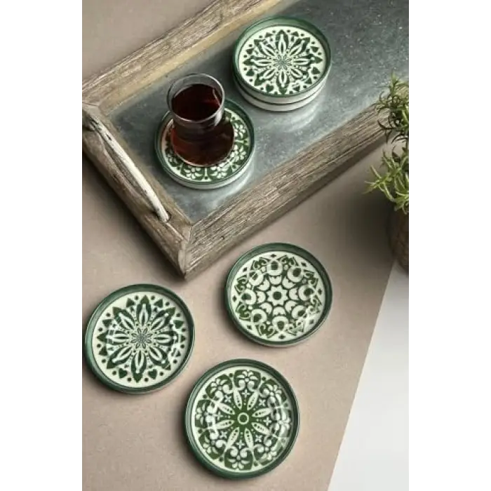 Çay Tabağı, Tabakevi Tabak Evi Stoneware Mozaik Green Sefa 6lı 10 Cm