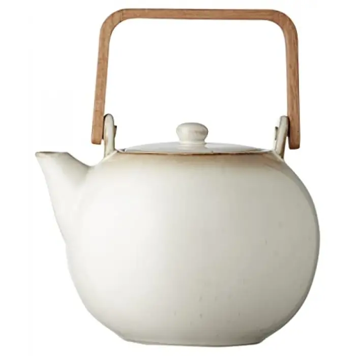 Çaydanlık, çömlek/seramik çay, 1,2 litre, yükseklik 20 cm, krem