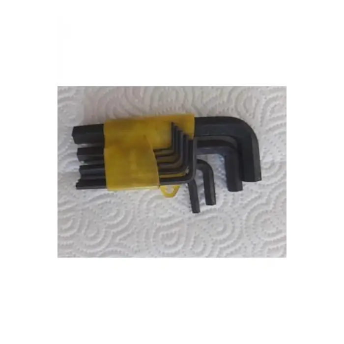 Çelik Alyan Anahtar Seti, Kısa 120 Mm, 9 Parça