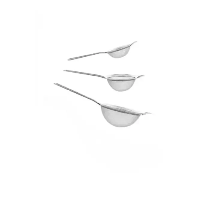 Çelik Çay Süzgeci Seti, 3lü Set, 6x6/7x7/9x9 cm